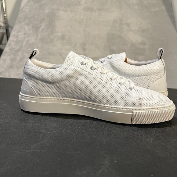 Aether Dalton Sneakers Mens 10 White Leather Casual Lace Up Perforated - Picture 6 of 10